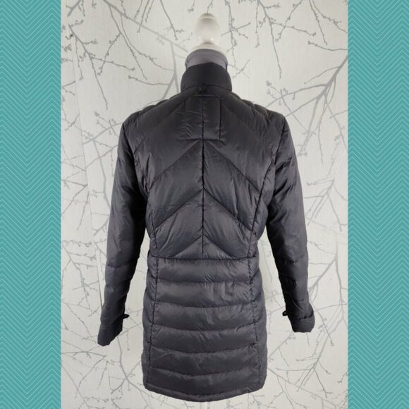 Gotcha Glacier Gray Down Filled Full Zip Midi Puffer Jacket - Picture 3 of 4